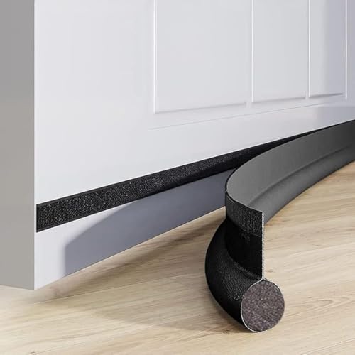 Door Draft Stopper Bottom One Sided Door Draft Blockers，37" Cutable Under Door Draft Blocker Insulator Door Sweep Weather Stripping Soundproof, Fits for Interior／Exterior Doors