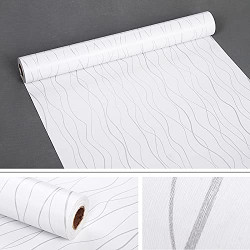 Attuart White Peel and Stick Wallpaper Stick and Peel Self Adhesive
