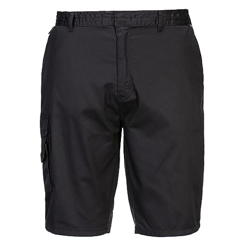 Portwest S790 Herren Hochleistungs-Komfort-Kampf-Cargo-Arbeitsshorts Schwarz, S