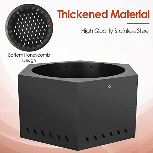 Fire Pit Bonfire Stove 21'' Outdoor Smokeless Wood Burning Firepit Wood