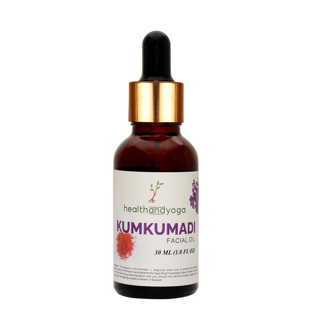 HealthAndYoga Kumkumadi Face Glow Oil - 100% Ayurvedic - Boosts glow & brightens Skin - Anti-Aging - Reduces dark spots, pigmentation - For all Skin types - 30 ml