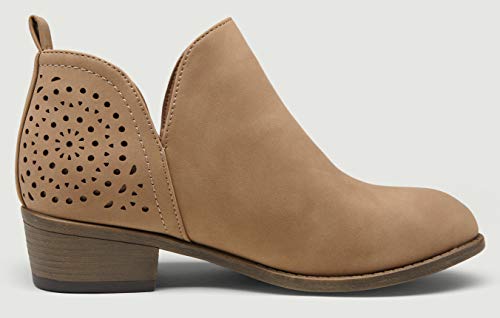tan perforated booties