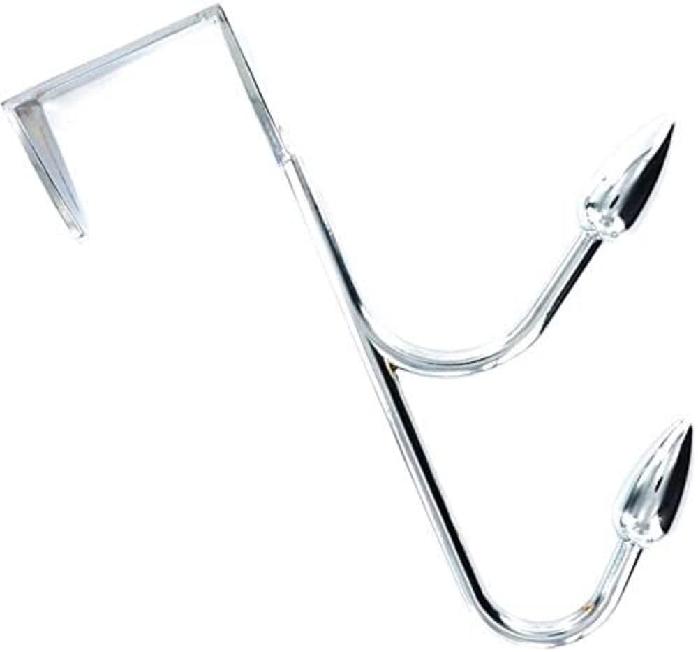Merriway BH05971 Over Door Hanger with 2 Oval Hooks - Polished Chrome