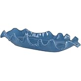 Uttermost Ruffled Feathers Earthenware Ceramic and Glaze Bowl in Blue