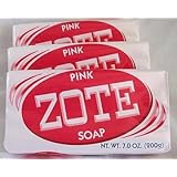 Zote Laundry Soap Bar - Stain Remover - Catfish Bait - Pink 3 Bars-7 Oz (200g) Each by Fabrica de Jabon la Corona