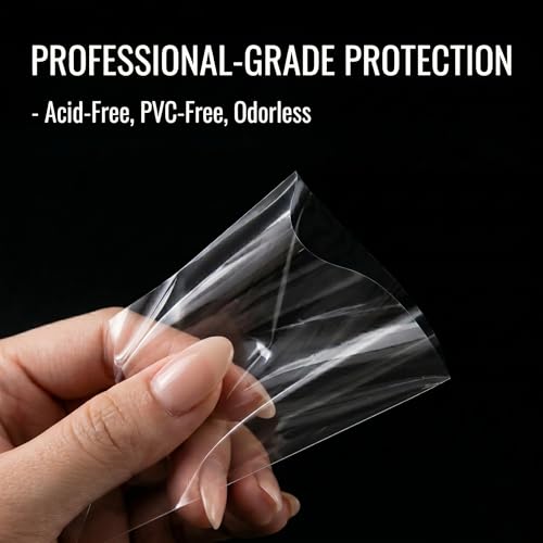 200 Card Sleeves Toploads for Cards, 3" x 4" Double-Sided Film Clear PVC Hard Card Sleeves, Anti-Scratch Card Holders for TCG/Sports/Baseball/Football Cards (100 Hard Sleeve + 100 Soft Sleeve)