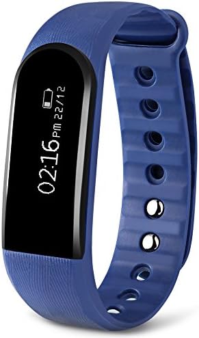 ID101HR Smart Bracelet Bluetooth Heart Rate Tracker Wristband Fitness Sleep Waterproof Monitor for Android and iOS Smart Phones (Blue)