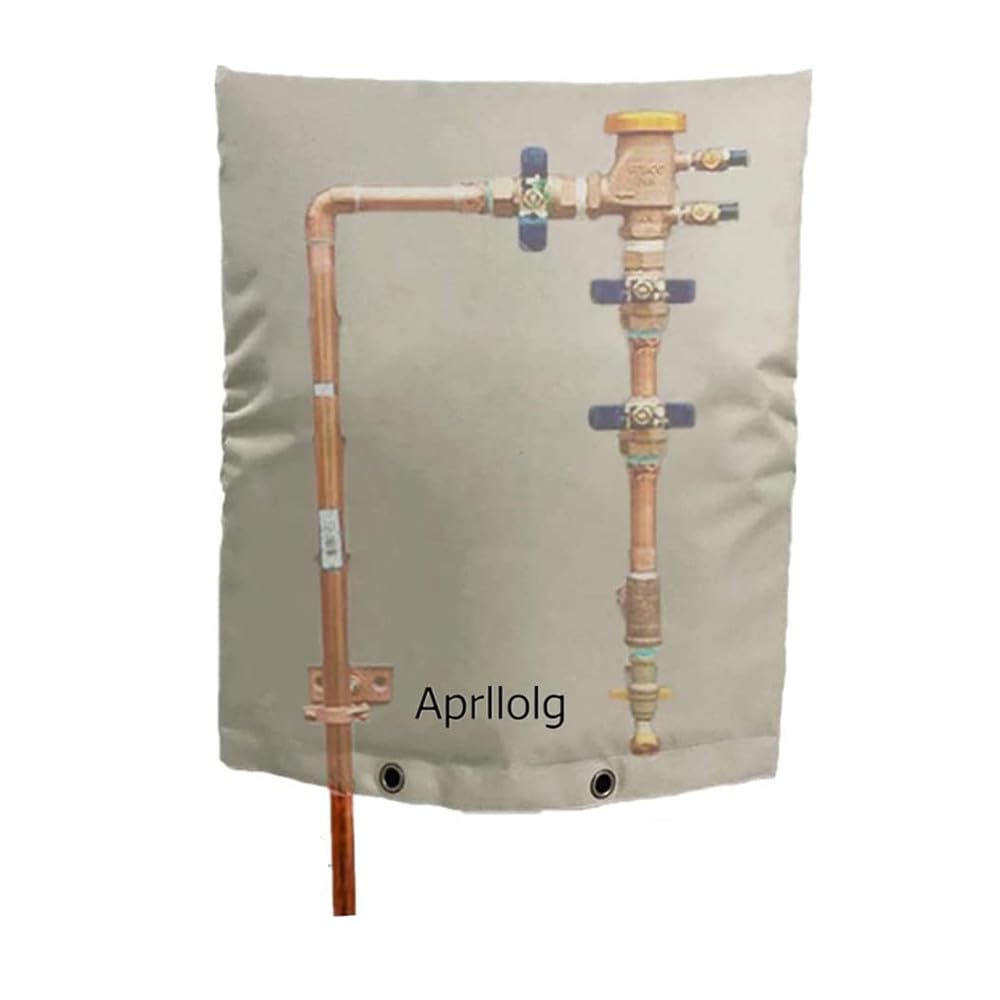 Photo 1 of Aprllolg Backflow Preventer Insulation Cover, Outdoor Pipe Insulation Covers Winter Freeze Protection (5°F), Sturdy Insulated Cover Pouch for Irrigation Sprinkler Valve Well Pump (Kahki, 16"W x 20"H)
