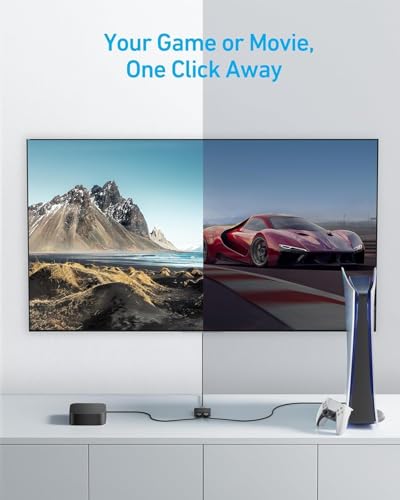 Anker HDMI Switch, 4K@60Hz HDMI Switcher, 2 in 1 Out with Smooth Finish, Supports HDR, 3D, Dolby, Compatible with Laptops, PC, Xbox Series, PS5 / PS4, Projector, and More
