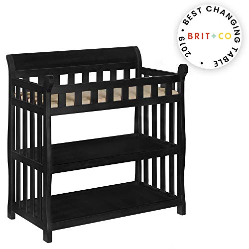 Delta Children Eclipse Changing Table, Black and Waterproof Baby and