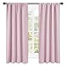 NICETOWN Room Darkening Curtains for Girls Room - Nursery Essential Thermal Insulated Solid Rod Pocket Top Drapes (Lavender Pink=Baby Pink, 1 Pair, 42 x 63 Inch)