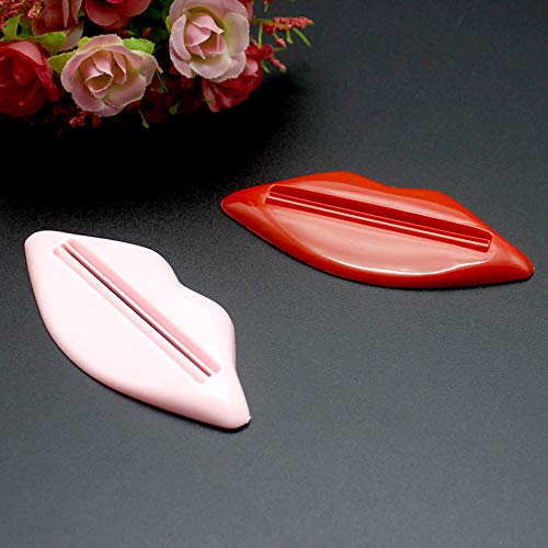 Xeminor Toothpaste Squeezer Lip Shaped Squeegee Tool Tube Squeezer for Toothpaste Facial Cleanser Cream Cosmetics Hand Cream 2 Pieces