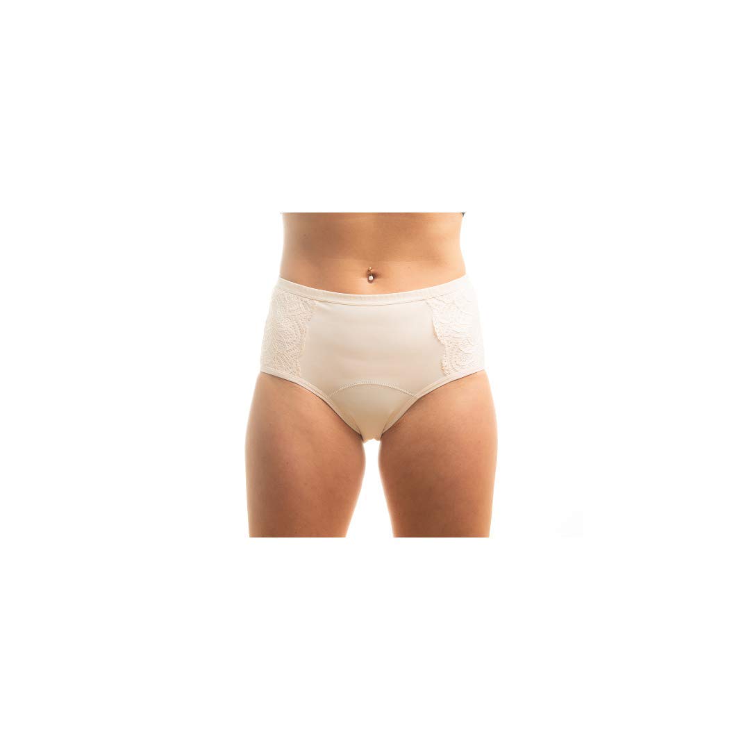 BP3 Underwear Washable Absorbent High Waist Knickers for Incontinence & Periods (Cream, 3XL)
