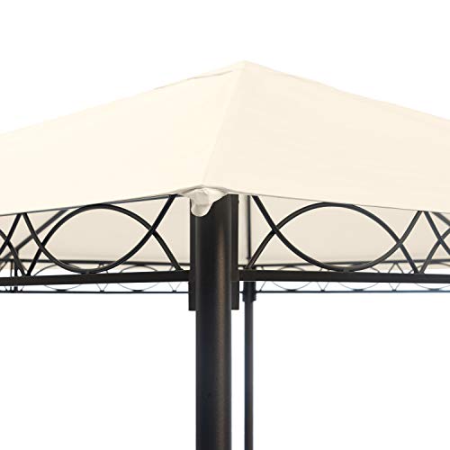 TOOLPORT Gartenpavillon 3x4 m wasserdicht Pavillon mit 4 Seitenteilen Gartenzelt ca. 180g/m² Dachplane in Creme… – Bild 5