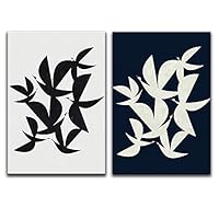 2 Panels Canvas Wall Art Black and White Canvas Prints Home Artwork Decoration for Living Room,Bedroom - 16