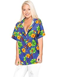 LA LEELA dama Tallas grandes Outwear Regular Fit Camisas hawaianas para dama Impreso A