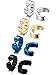 Jstyle Stainless Steel Mens Womens Clip On Earrings Hoop Huggie Non-Piercing Hypoallergenic 4 Pairs a Set