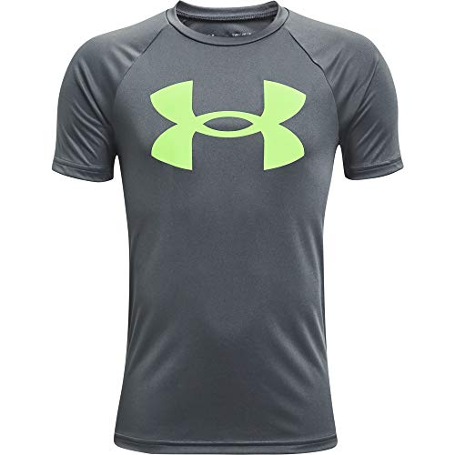 Under Armour Boys Tech Big Logo Short Sleeve T-Shirt Pitch Gray