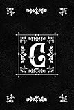 Scandinavian Design Floral Monogram Daily Journal Notebook - Letter G: Decorative Letter on Black Le by Spring Hill Stationery