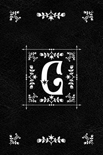 Scandinavian Design Floral Monogram Daily Journal Notebook - Letter G: Decorative Letter on Black Le by Spring Hill Stationery