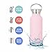 MIRA 17 Oz Stainless Steel Vacuum Insulated Water Bottle | Thermos Keeps Drink Cold for 24 hours & Hot for 12 hours, Doesn't Sweat | Large Powder Coated Sports Flask with 2 Lids | Rose Pink