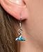 Sterling Silver Created Blue Opal Whale Tail Dangle Earrings