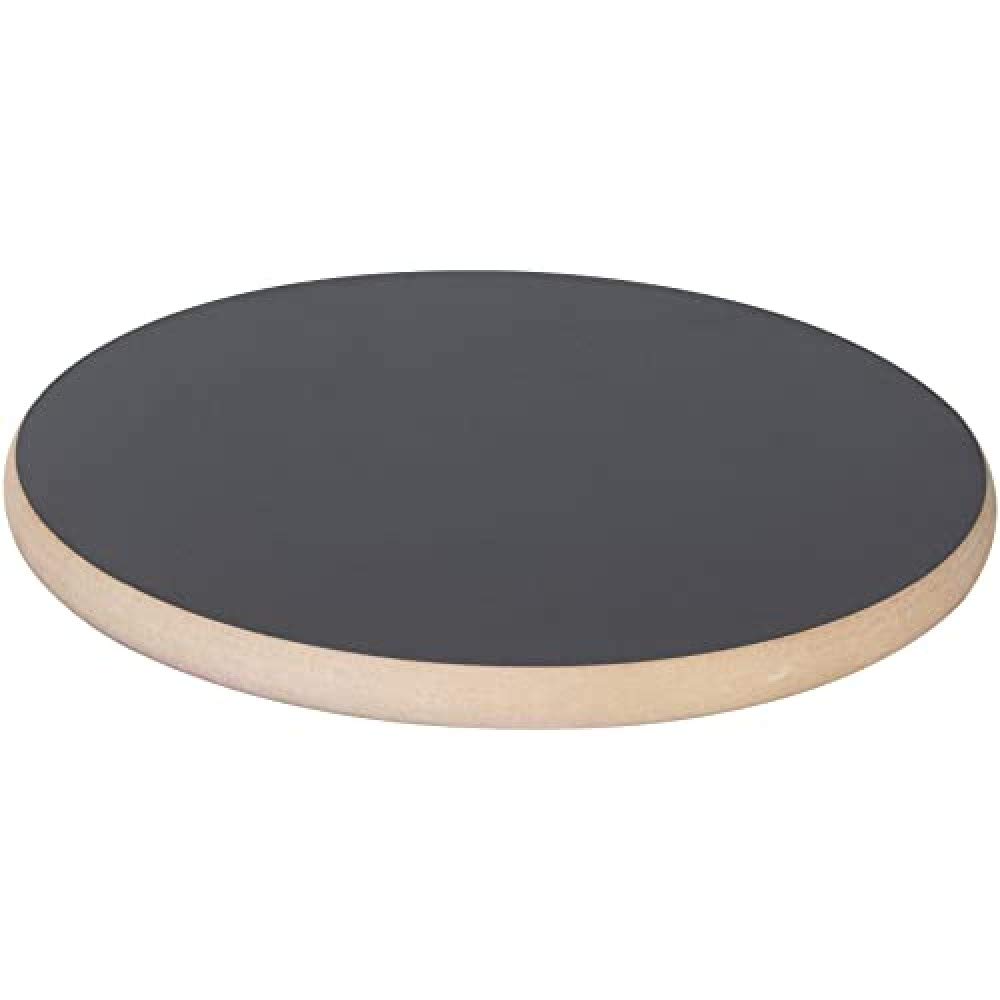 WAGNER Plant trolley BLACK Ø 29,5 x 2,5 cm I Flower trolley for indoor use I MDF with black melamine-coating I Container trolley made of wood I Load capacity 100 kg I Made in EU - 20027501