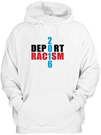 Deport Racism 2016 Anti Donald Trump Fuck Donald Trump Hoodie Large White