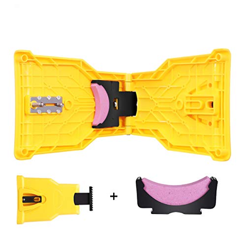 Baban Chainsaw Sharpener Universal Chain Saw Blade Sharpener, Fast Sharping Stone Grinder Tools Chain Saw Blade Sharpener Compatible with 14 16 18 20 Inch, with Extra Whetstones