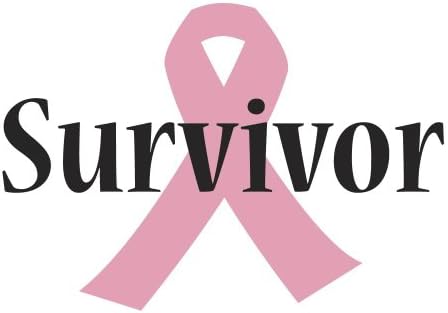 Breast Cancer Survivor Wall Decal - Pink Ribbon - Removable Vinyl Wall Decal 11" X 7" Pink and Black By Katazoom