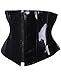 SAYFUT PVC Leather Steampunk Gothic Wasit Trainer Underbust Corset Bustier L, Black