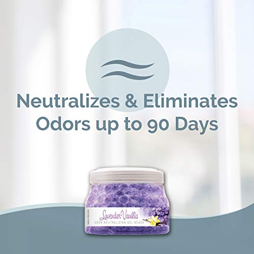 Smells Begone Odor Eliminator Gel Bead Value Pack - Air Freshener - Eliminates Odors in Bathrooms, Pet Areas, Boats, RVs and Cars - Made with Essential Oils - 2 x 12 Ounce + 48 Ounce Refill (Purple) - Thumbnail 6