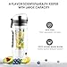amzdeal Fruit Infuser Water Bottle - 1L / 32 Oz Sports Water Bottle BPA Free with Infusion Rod and Freezer Ice Ball Leak Proof and Non-Slip Design for Outdoor School Office - Black