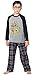 INTIMO Big Boys Harry Potter Hogwarts School Crest Raglan Pajama Set (8) Black