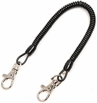 3 Pack Plastic Retractable Coiled Tether with Carabiner Fish Accessories Tool, Outdoor Climbing Hunting Adjustable Combat Sling Telescopic Secure Lanyard