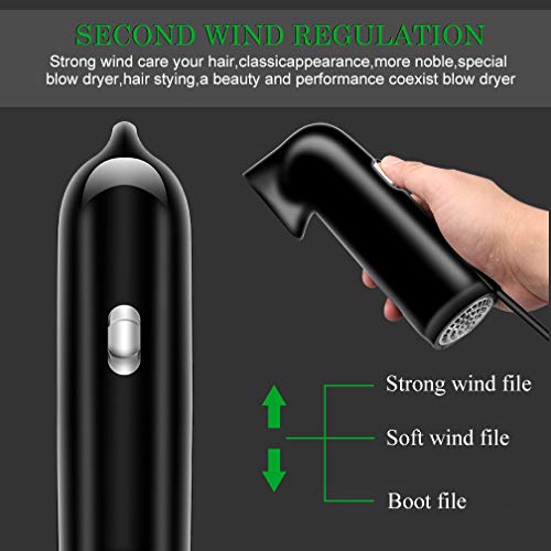 Hair Dryer Ionic Powerful Salon Blow Dryer Ceramic Infrared Ion Hair Blow Dryer Professional Hair Dryers Hair Styling Tools(2019New-Black)