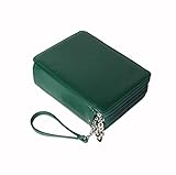 YOUNGCOL 184 Slot Colored Pencil Case-Large Capacity Nubuck Leather Pencil Holder Organizer,Dark Green