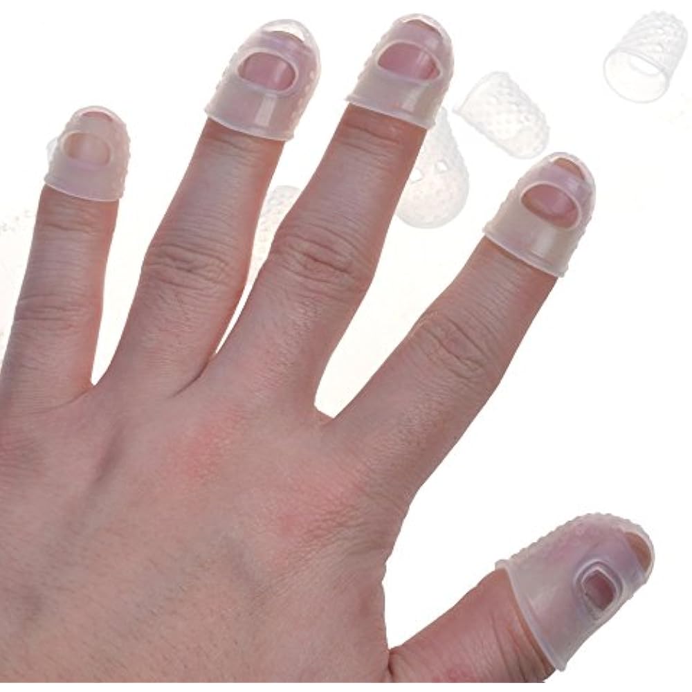 BCP 5 Different Sizes Guitar Fingertip Protectors Silicone Finger
