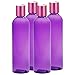 MoYo Natural Labs 4 oz Travel Bottles, Empty Travel Containers with Disc Caps, BPA Free PET Plastic Squeezable Toiletry/Cosmetic Bottle (Neck 20-410) (Pack of 4 Purple with Shimmering Pink Color)