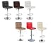 Modern Set of 2 Leather Bar Stools Swivel Height Adjustable