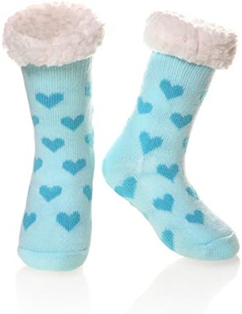 Kids Boys Girls Fuzzy Slipper Socks Soft Warm Thick Fleece lined Christmas Stockings For Child Toddler Winter Home Socks