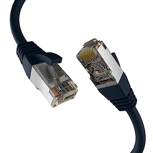 EFB-Elektronik - CAT. 8 network cable up to 40 Gbit - 3 m LAN cable Ethernet cable patch cable with kink protection - PoE transfer of data and power - RJ45 connection, S/FTP PIMF shielding - black