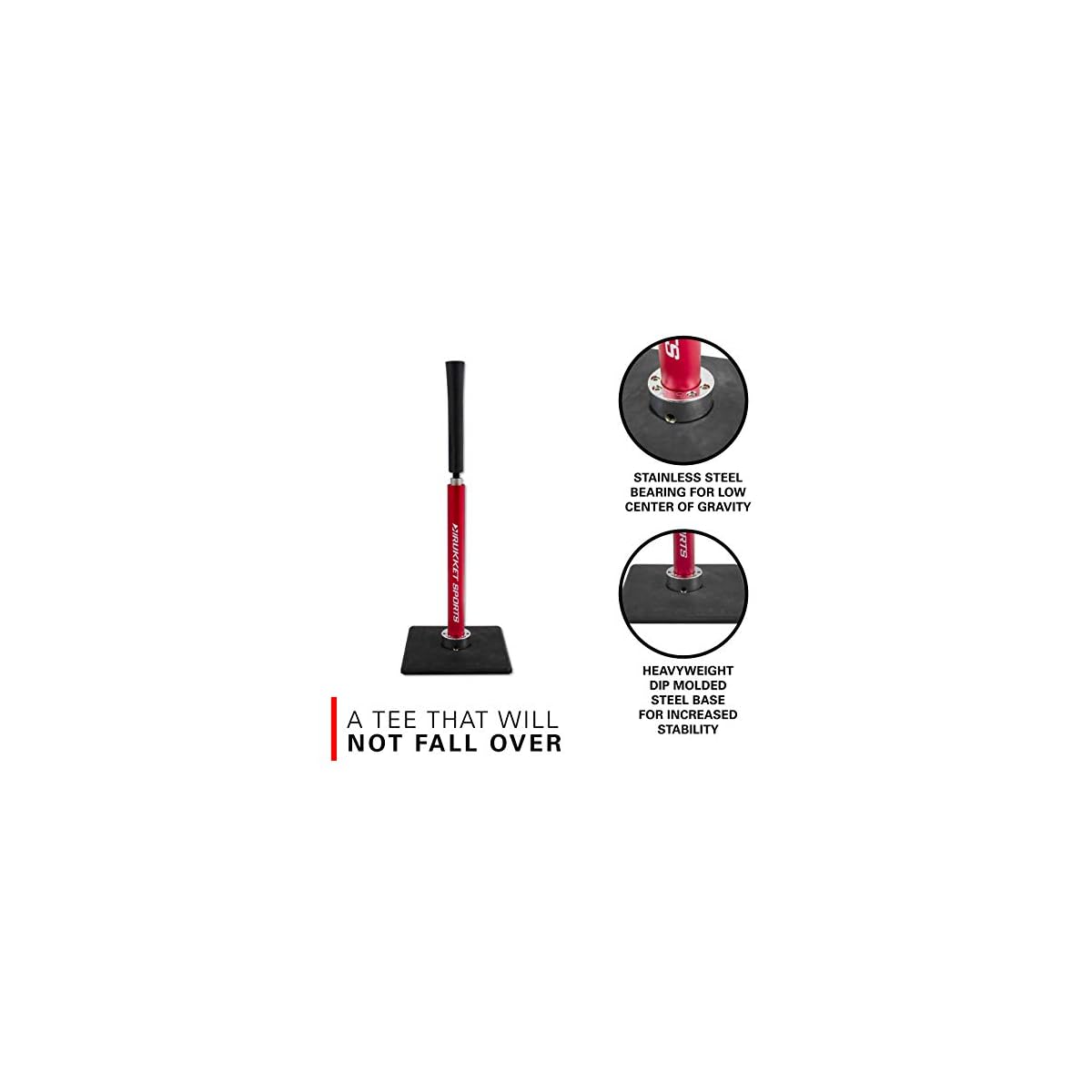 Rukket Baseball & Softball Batting Tee, Portable & Heavy Duty Practice