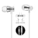 Earphones, Monez Metal Wired Earbuds with Microphone Apple Headset for iPhone 4s 5 5c SE 6 6s 6s Plus iPad 1 2 3 4 iPods Samsung Galaxy Note Series Game Console MP3 MP4 HTC PC IOS 3.5mm (Silver)