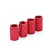 HDE Tire Valve Stem Caps Polished Aluminum Solid Color Caps For Car Truck SUV Motorcycle and other Autos Set of Four (Red)