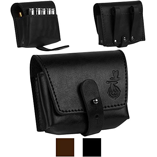 BRONZEDOG Leather Shell Holder Waist Ammo Wallet Durable Cartridge Belt .30-30 .308 Caliber Hunting Accessories (Black) - Thumbnail 5