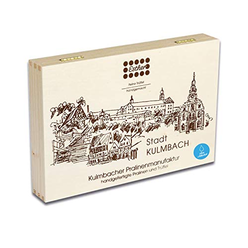 Esther Edles Holzschatzkästchen 325g | 24er Pralinen und Trüffel ohne Alkohol | Geschenk für Weihnachten, Ostern…