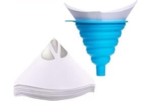 Edinstry 25 Packs Paint Strainers Cone Paint Filter with 190 μm Filter Tips and 1 Pack Silicone Funnel for Automotive, Spray 