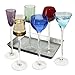 ARTLAND - Long Stem Liqueur Glasses Set - 7 Piece Set of Mult- Coloured Drinking Glasses for Wine, Cocktail, Champagne - Gift Boxed Set