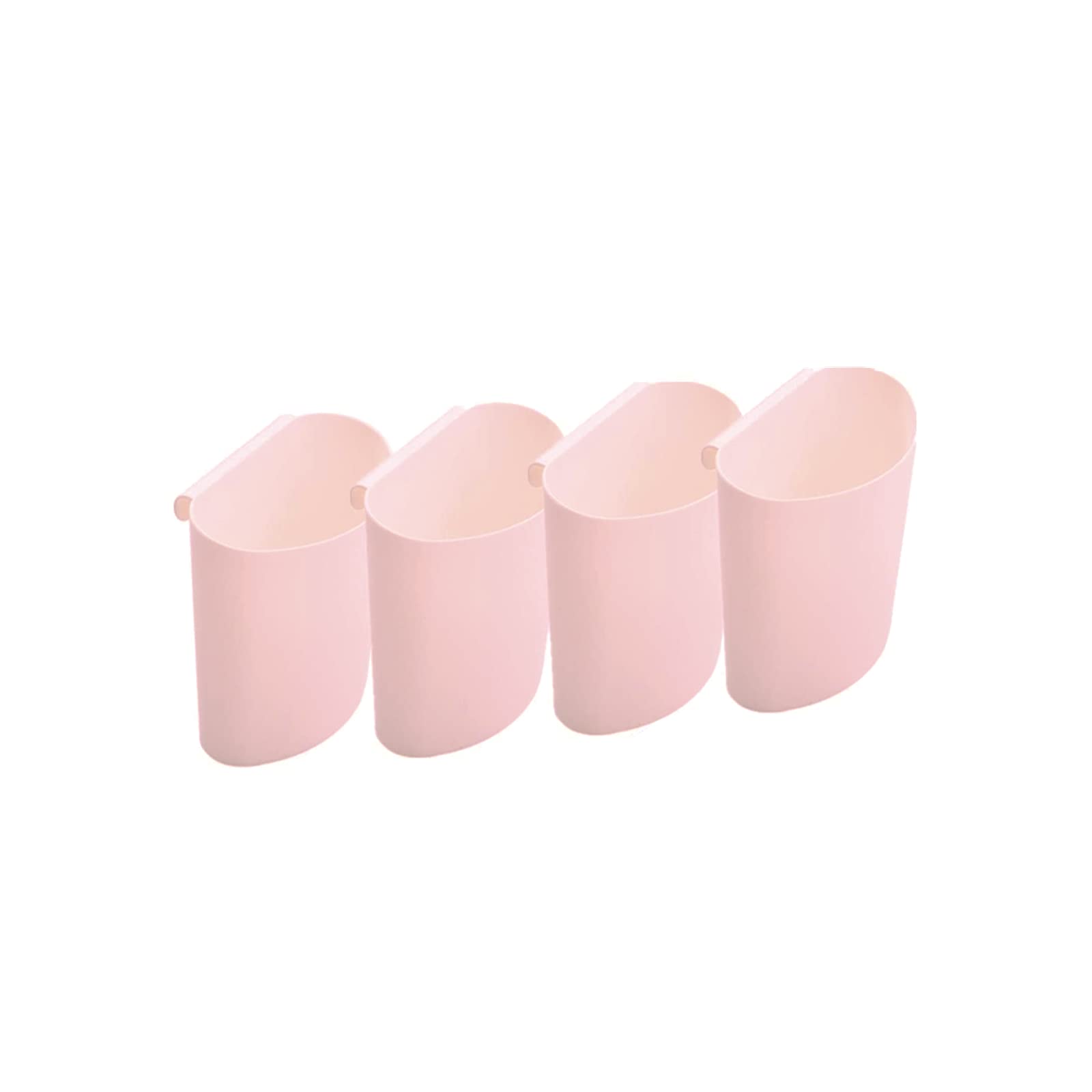 Rikyo 4Pcs Hanging Cup Holder,Rolling Cart Accessories,Plant Containers,Hanging Flower Pots,Space Saver,Storage Bucket,Pencil Holder,Make Up Pencil Holder Office,Kitchen Wall Organizer Decor (Pink)